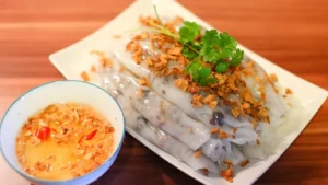 Delicious ready-to-serve Banh cuon nong Hanoi.